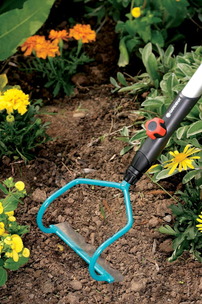combisystem Draw Hoe: Garden Hoe for Weeding and loosening the Soil Under Great Loads, 12 cm Working Width, Rust-Free Stainless Steel Blade, fits on combisystem Handles (3192-20)