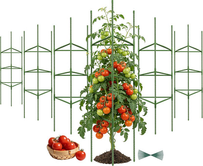 6 Pack 48 Inch Tomato Cages for Garden Plant Supports