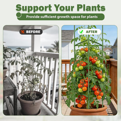 6 Pack 48 Inch Tomato Cages for Garden Plant Supports