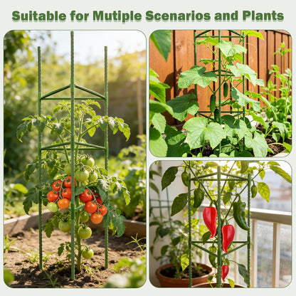 6 Pack 48 Inch Tomato Cages for Garden Plant Supports