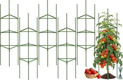 6 Pack 48 Inch Tomato Cages for Garden Plant Supports