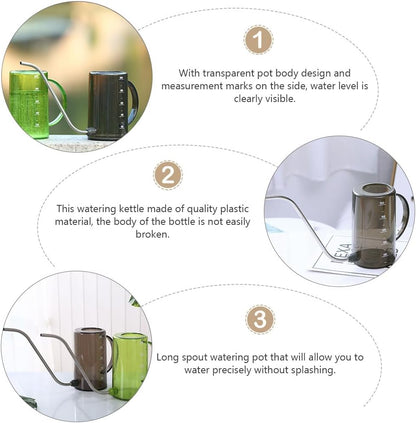 Totority Transparent Watering can with Scale Long Spout Watering can for Indoor Houseplants Succulents and High Plants Precision Watering Tool 14.56 X 6.69 X 3.93 in