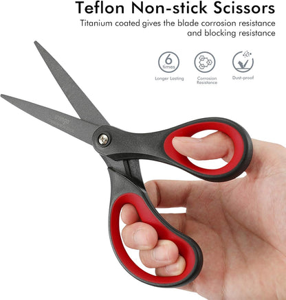 Scissors All Purpose Heavy Duty 8" Office Titanium Non Stick 2 Pack