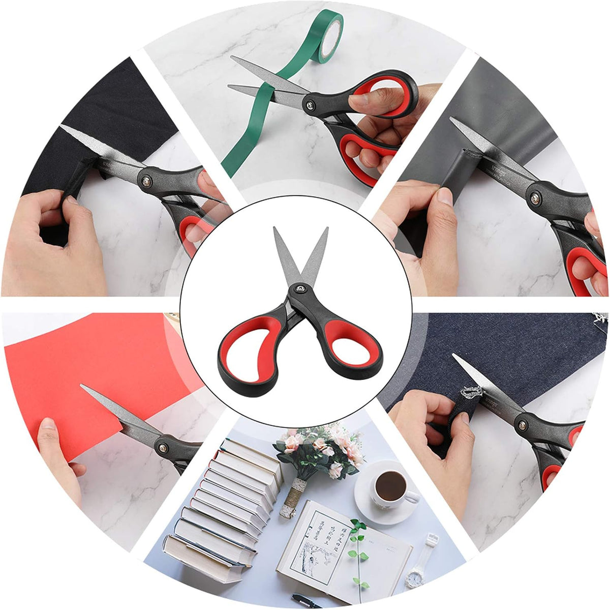 Scissors All Purpose Heavy Duty 8" Office Titanium Non Stick 2 Pack