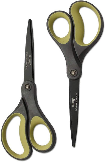 Scissors All Purpose Heavy Duty 8" Office Titanium Non Stick 2 Pack