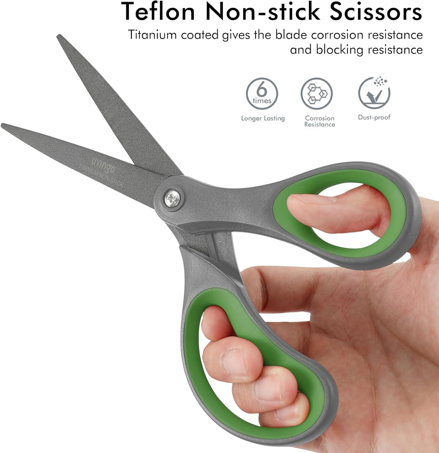 Scissors All Purpose Heavy Duty 8" Office Titanium Non Stick 2 Pack