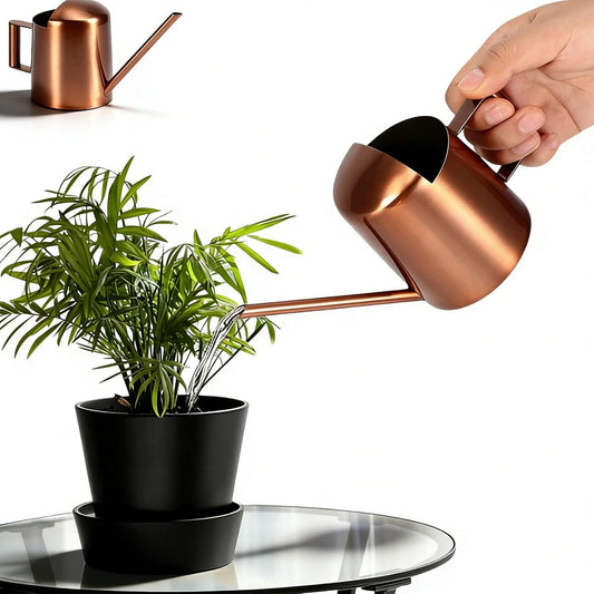10oz/300ml Watering Can Indoor Plants, Long Spout Small Watering Sprinkling Pot Mini Stainless Steel Water Can Garden Water Pot for Indoor House Plants Bonsai