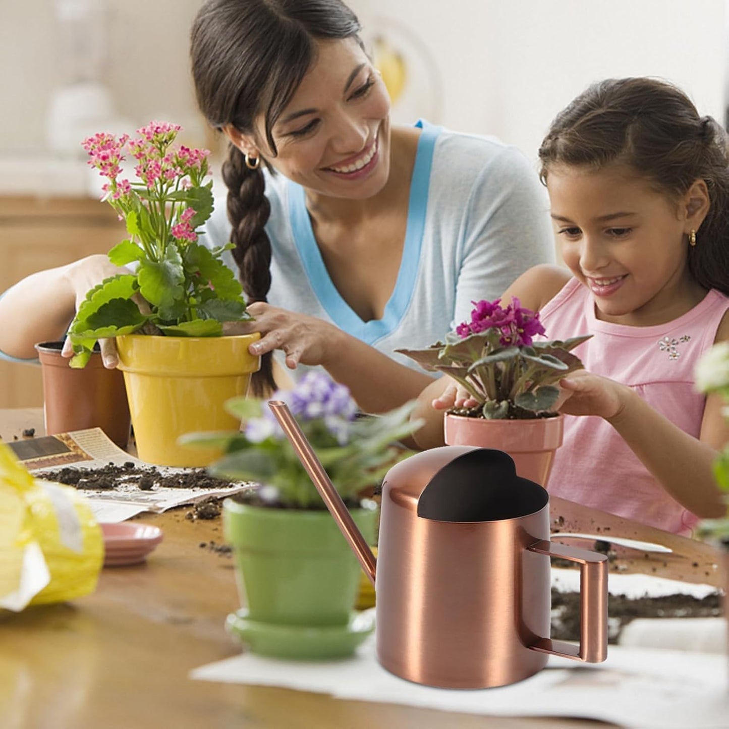 10oz/300ml Watering Can Indoor Plants, Long Spout Small Watering Sprinkling Pot Mini Stainless Steel Water Can Garden Water Pot for Indoor House Plants Bonsai
