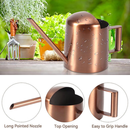 10oz/300ml Watering Can Indoor Plants, Long Spout Small Watering Sprinkling Pot Mini Stainless Steel Water Can Garden Water Pot for Indoor House Plants Bonsai
