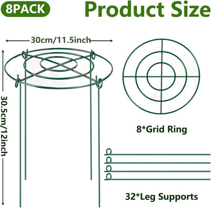 8 Pack Peony Cages and Supports, 11.5" D x 12" H