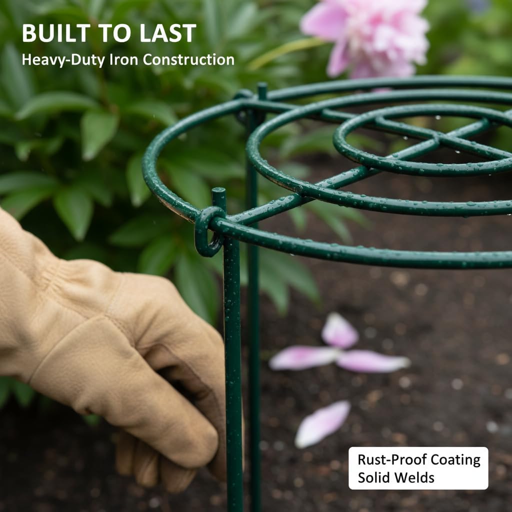 8 Pack Peony Cages and Supports, 11.5" D x 12" H