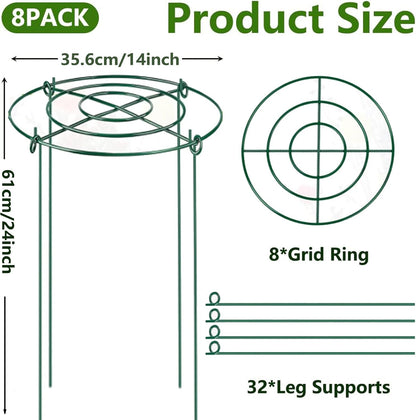 8 Pack Peony Cages and Supports, 11.5" D x 12" H