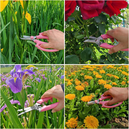 Garden Scissors 3Pcs Floral Shears with 3 Different Blades,Floral Scissors with Comfortable Grip Handle for Cutting Flowers Trimming Plants