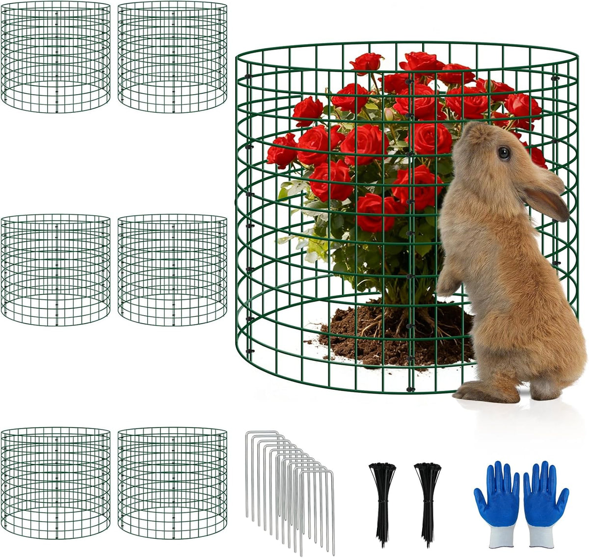 6 Pack 12x12 Inch Plant Protector Cages, Wire Plant Cover for Animals