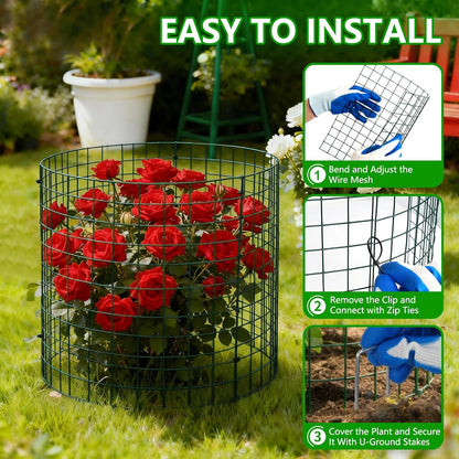 6 Pack 12x12 Inch Plant Protector Cages, Wire Plant Cover for Animals