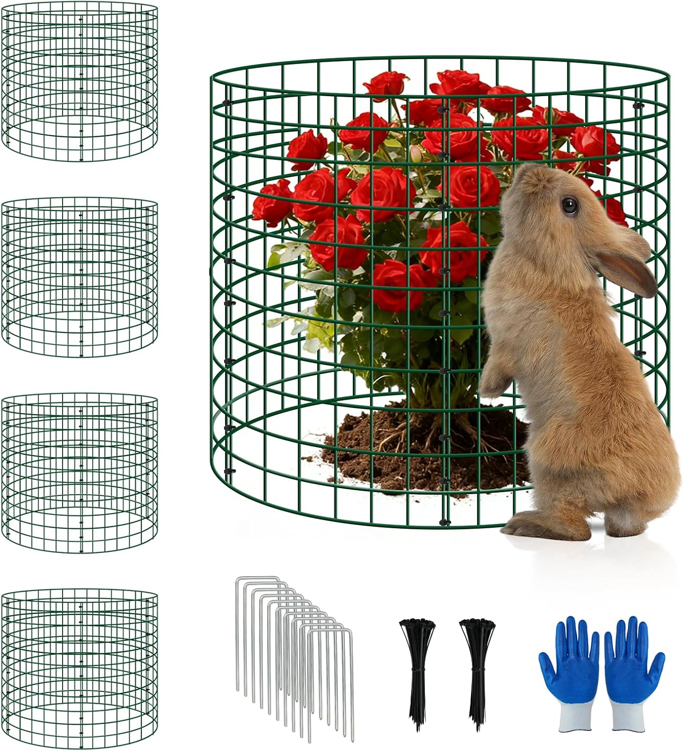 6 Pack 12x12 Inch Plant Protector Cages, Wire Plant Cover for Animals