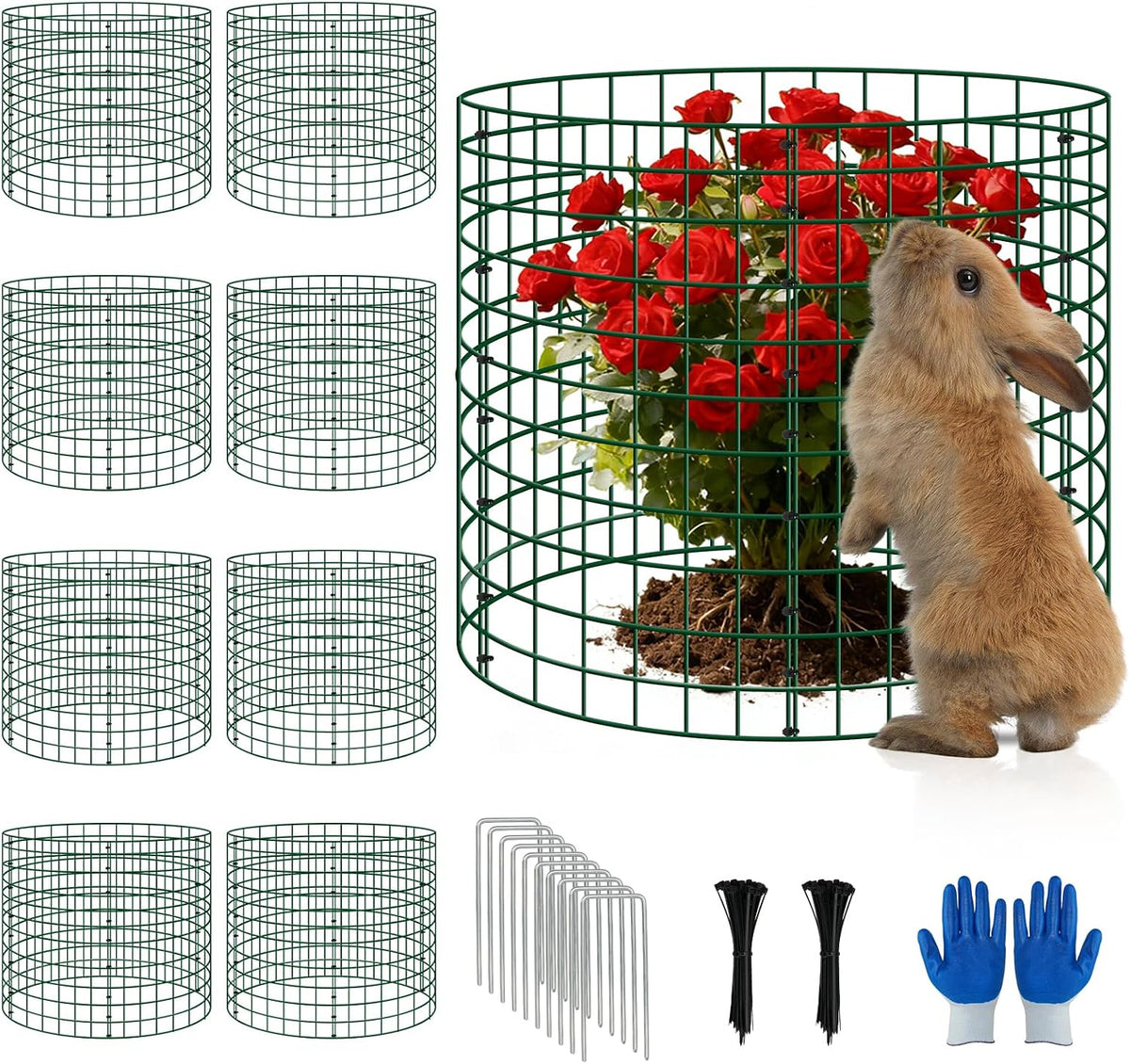 6 Pack 12x12 Inch Plant Protector Cages, Wire Plant Cover for Animals