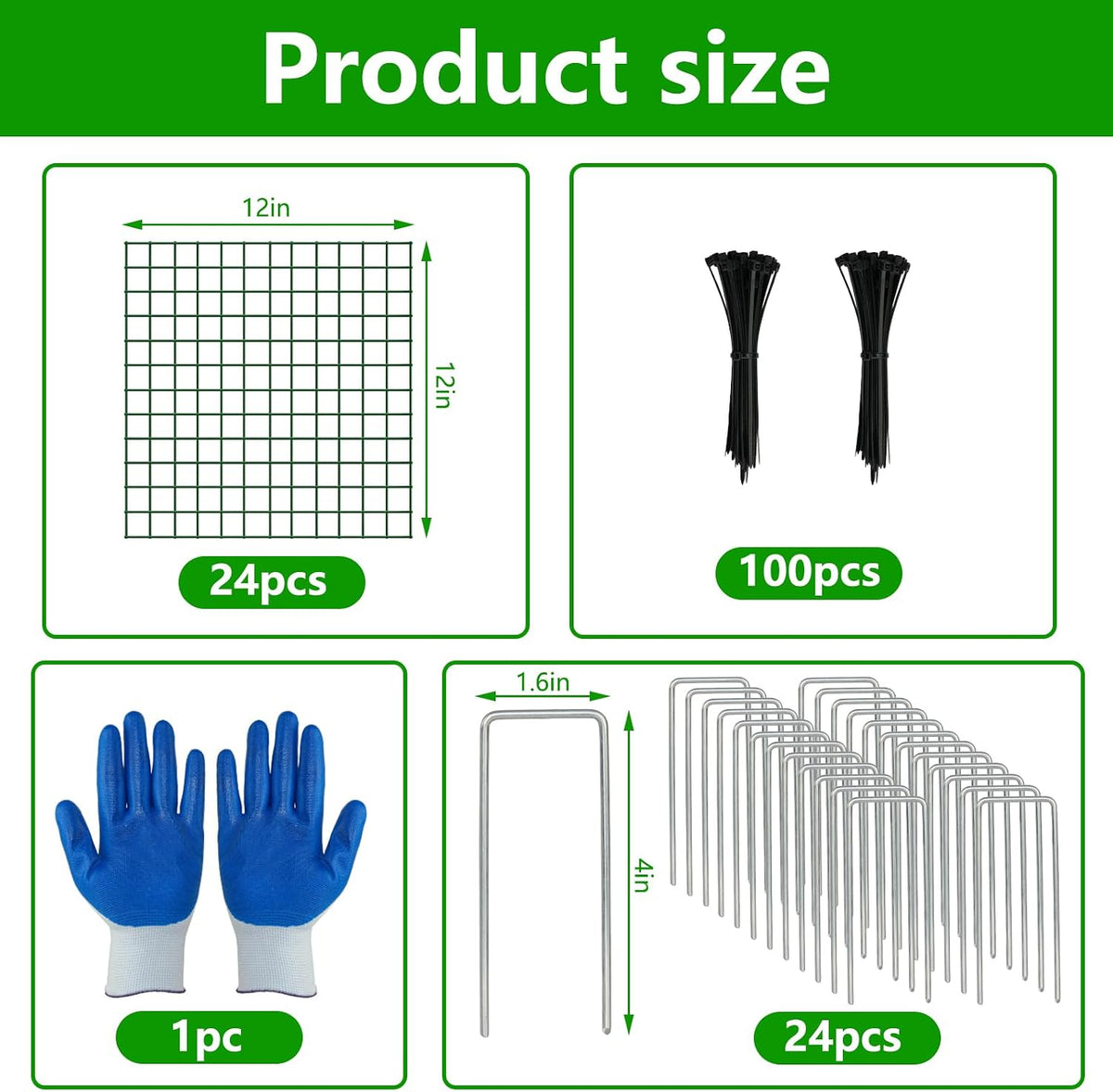 6 Pack 12x12 Inch Plant Protector Cages, Wire Plant Cover for Animals