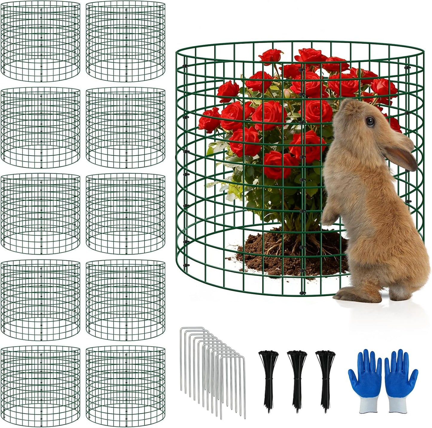 6 Pack 12x12 Inch Plant Protector Cages, Wire Plant Cover for Animals