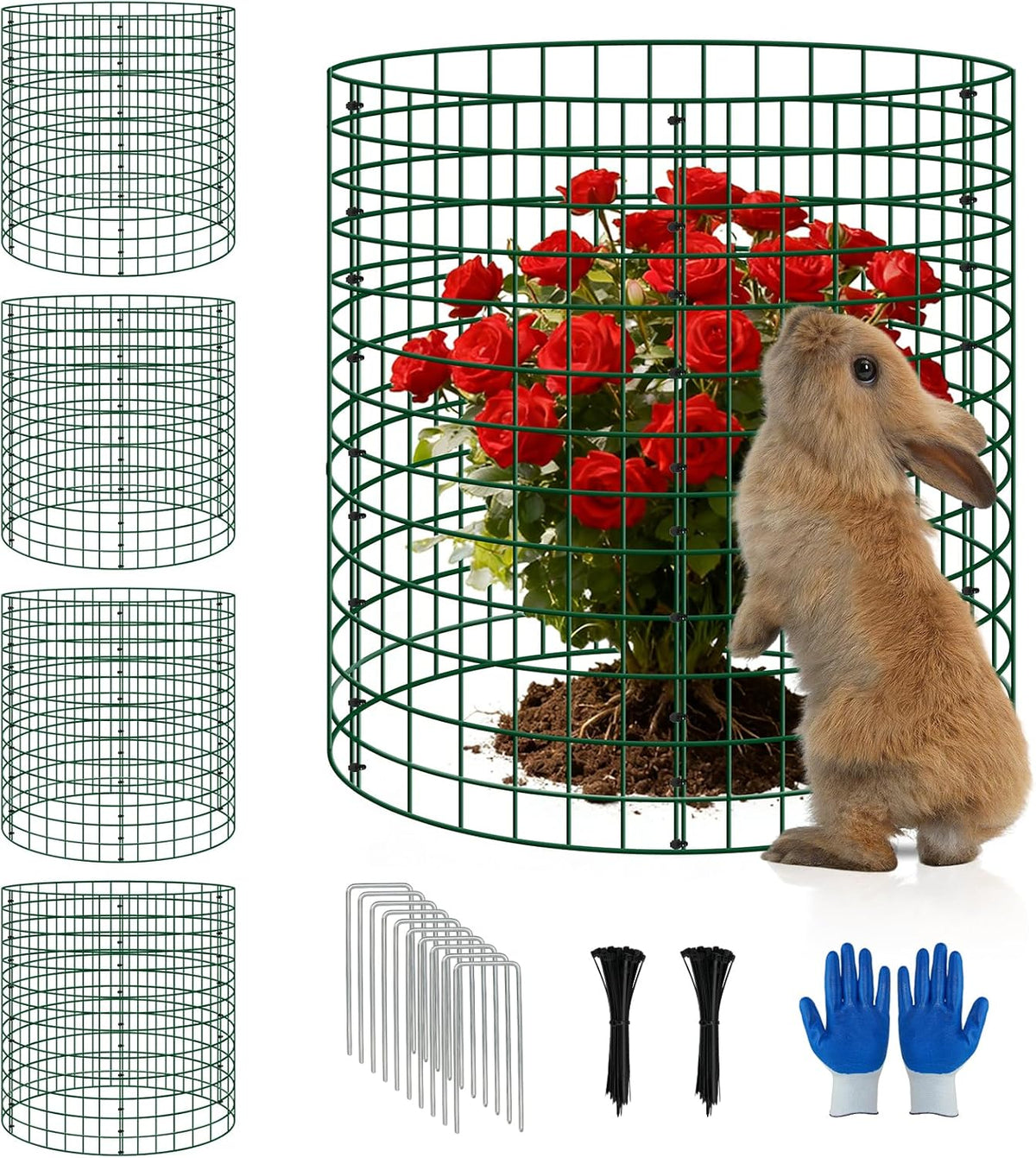 6 Pack 12x12 Inch Plant Protector Cages, Wire Plant Cover for Animals