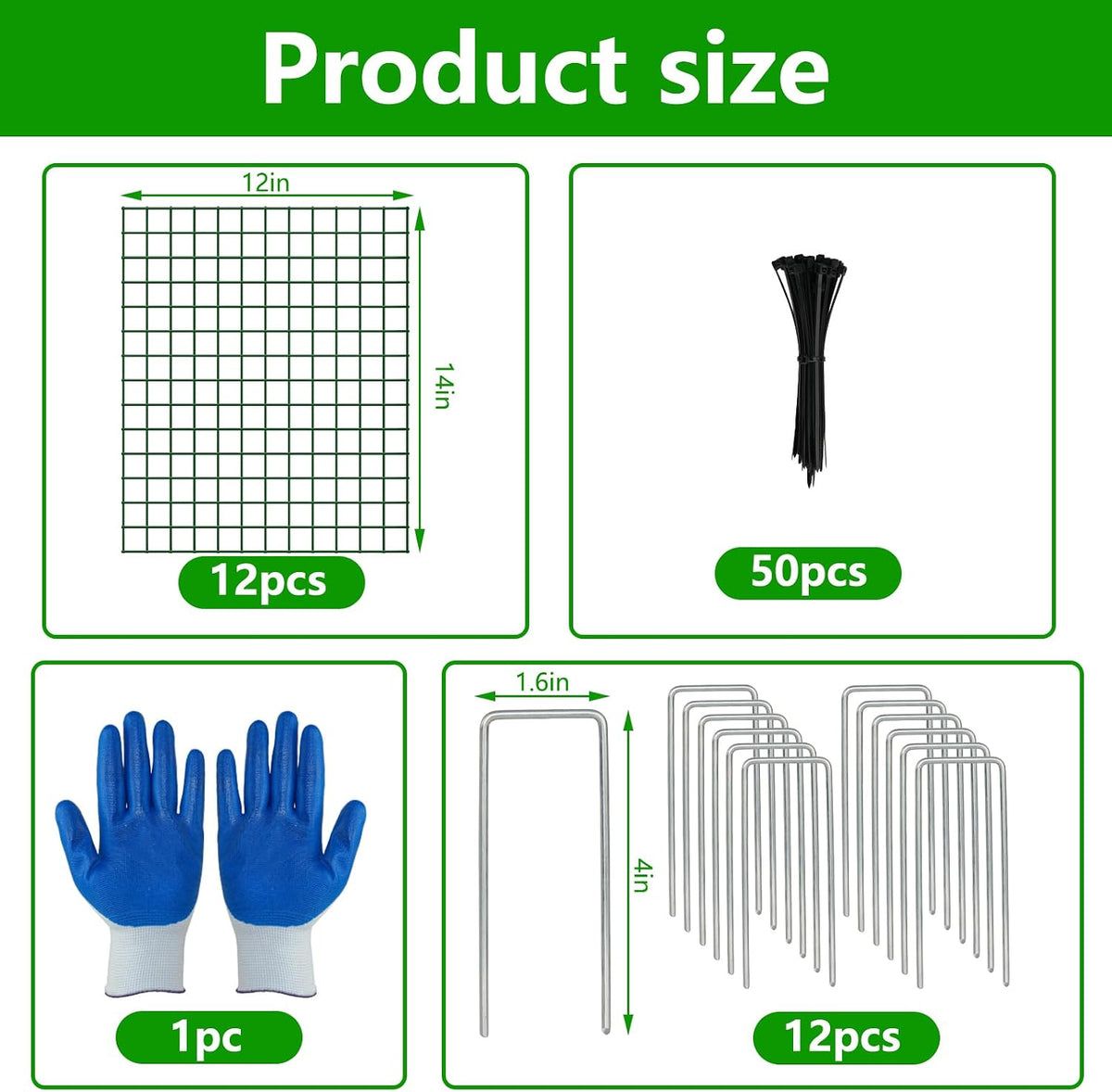 6 Pack 12x12 Inch Plant Protector Cages, Wire Plant Cover for Animals