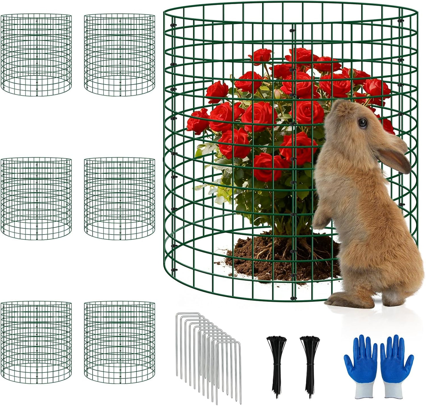 6 Pack 12x12 Inch Plant Protector Cages, Wire Plant Cover for Animals