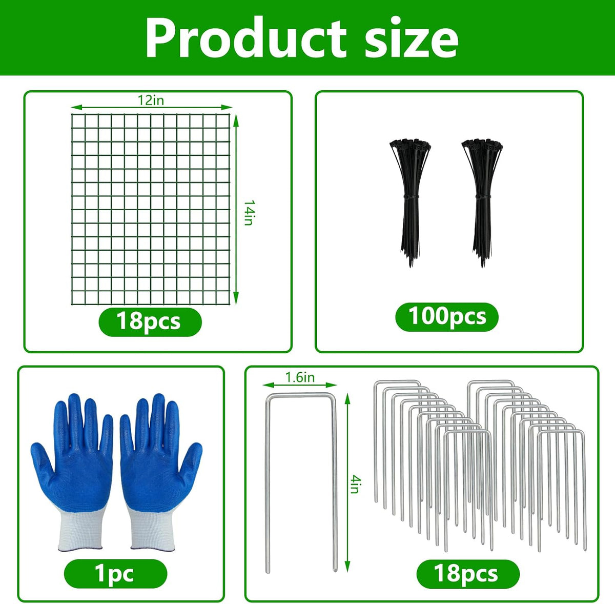 6 Pack 12x12 Inch Plant Protector Cages, Wire Plant Cover for Animals