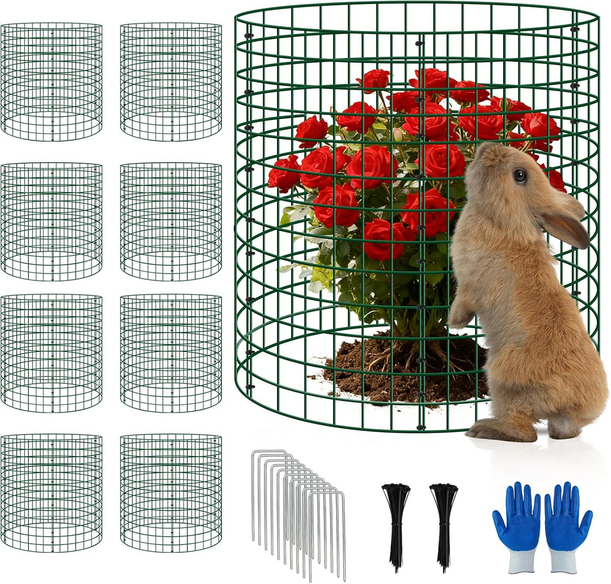 6 Pack 12x12 Inch Plant Protector Cages, Wire Plant Cover for Animals