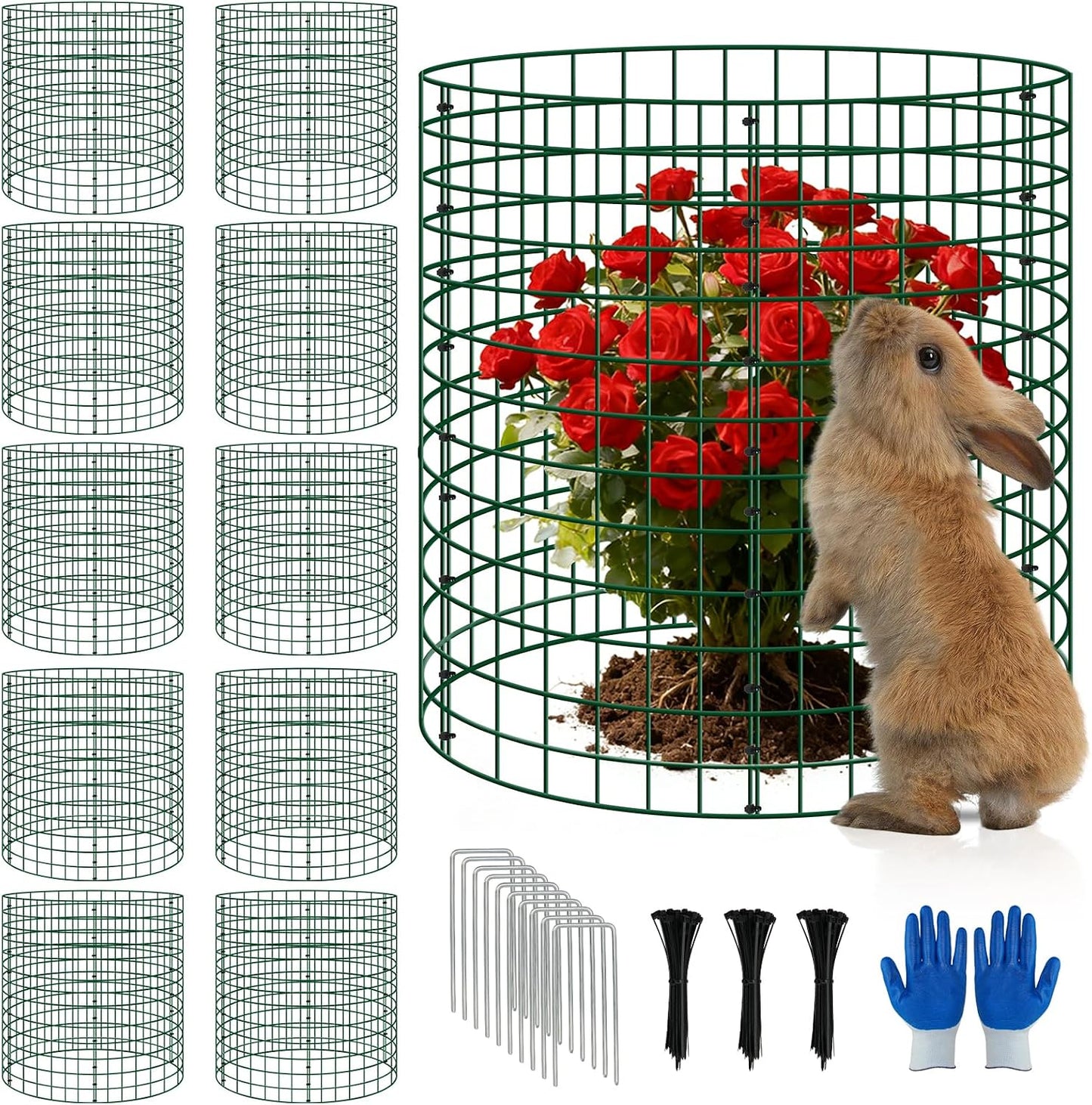 6 Pack 12x12 Inch Plant Protector Cages, Wire Plant Cover for Animals