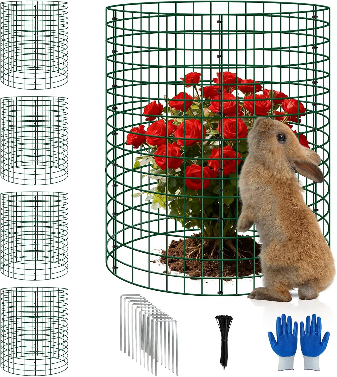 6 Pack 12x12 Inch Plant Protector Cages, Wire Plant Cover for Animals