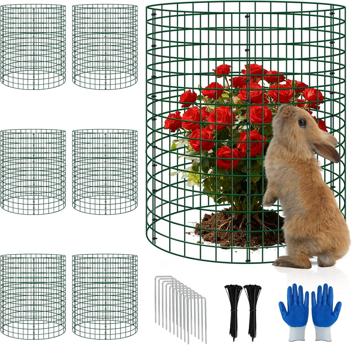 6 Pack 12x12 Inch Plant Protector Cages, Wire Plant Cover for Animals