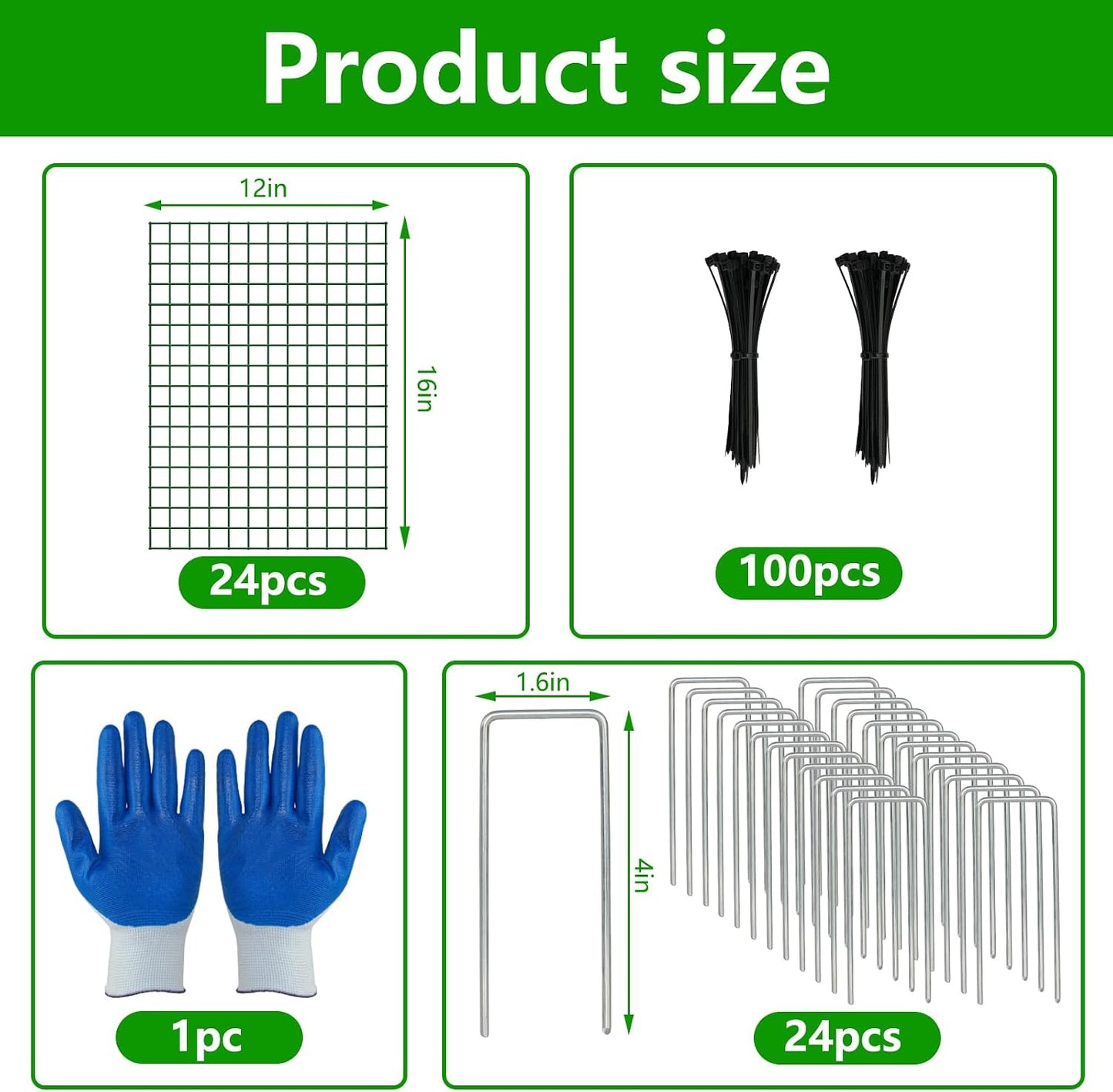 6 Pack 12x12 Inch Plant Protector Cages, Wire Plant Cover for Animals