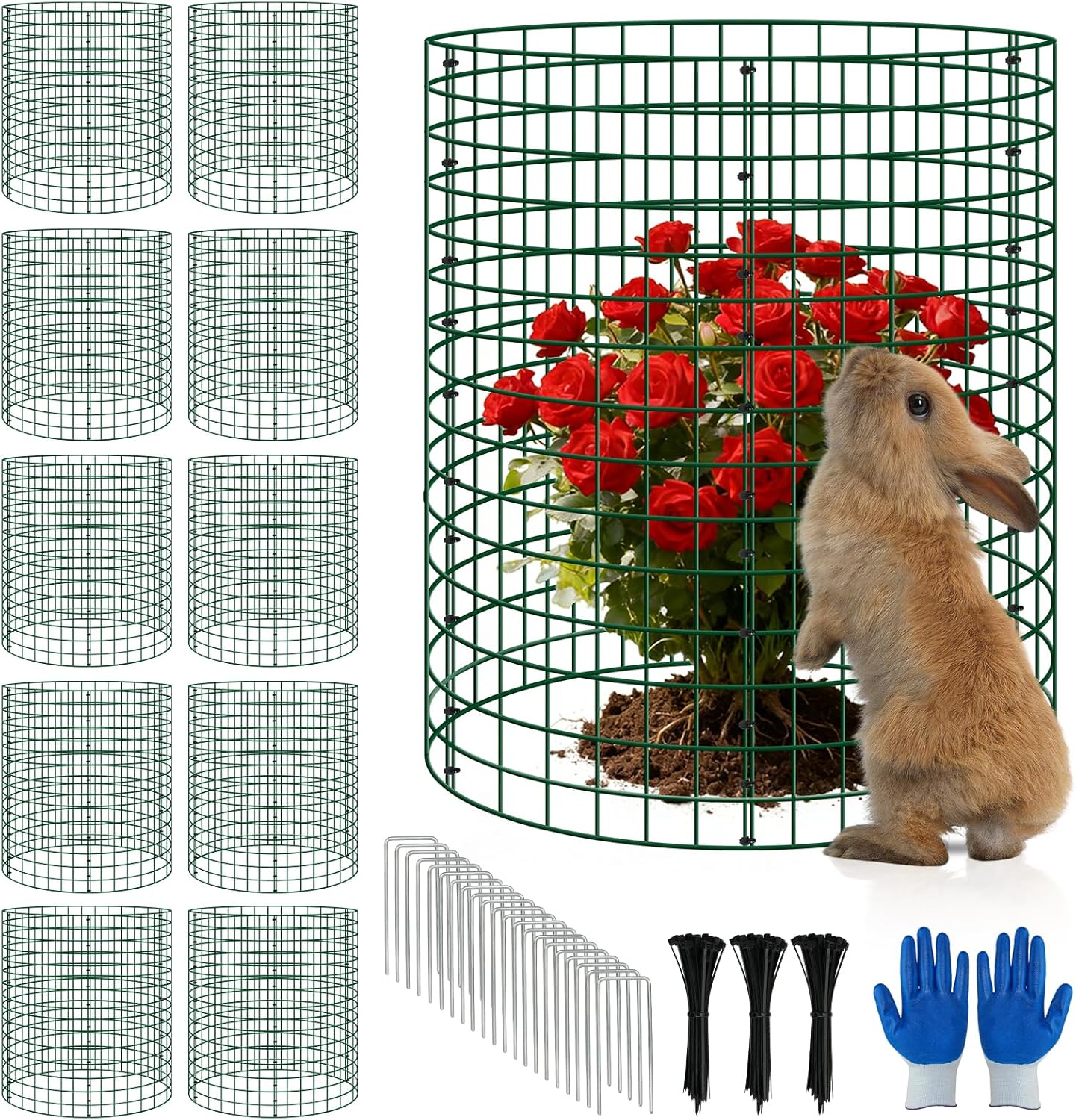 6 Pack 12x12 Inch Plant Protector Cages, Wire Plant Cover for Animals