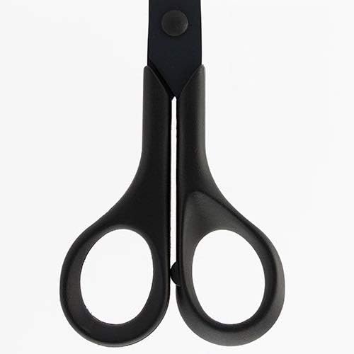 Black Scissors All Purpose Sharp Japanese Stainless Steel Blade, Non-Sticking Fluorine Coating Blade for Adhesive Tape, Made in JAPAN