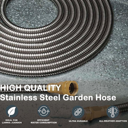 1FT Stainless Steel Leader Hose, 3/4 GHT Male to Female
