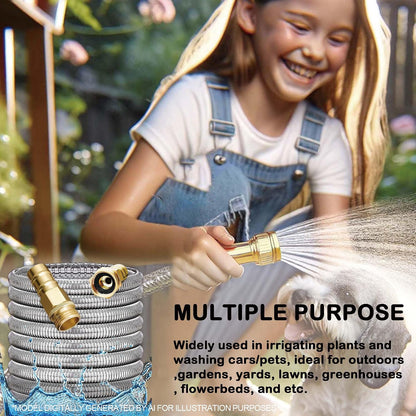 1FT Stainless Steel Leader Hose, 3/4 GHT Male to Female