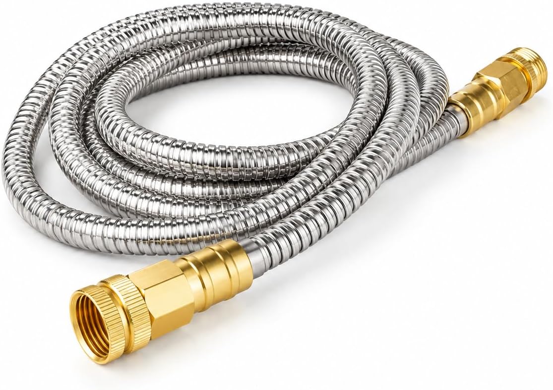 1FT Stainless Steel Leader Hose, 3/4 GHT Male to Female