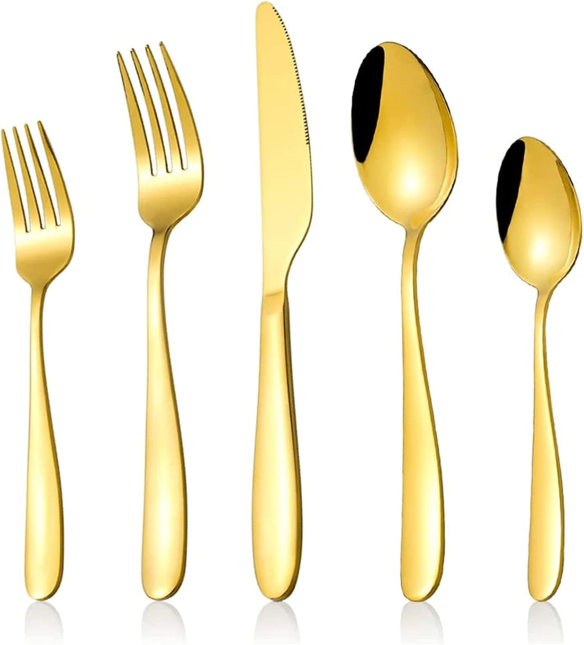 Silverware Set for 2, 10-Piece Stainless Steel Flatware Cutlery Set, Square Edge Kitchen Utensil Include Knives/Forks/Spoons, Tableware for Home/Hotel, Mirror Polished Dishwasher Safe