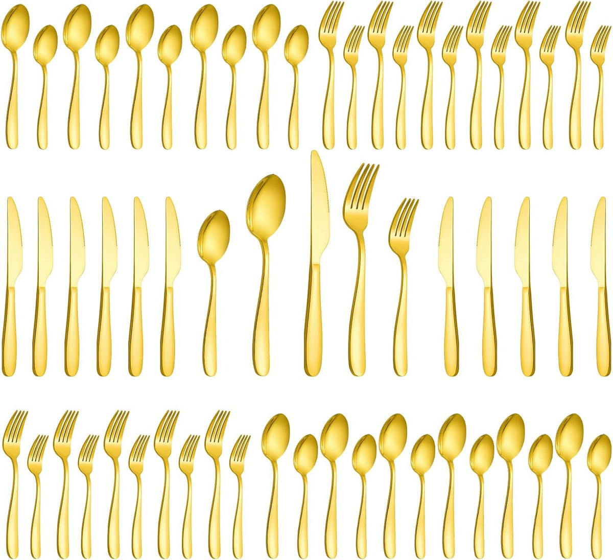 Silverware Set for 2, 10-Piece Stainless Steel Flatware Cutlery Set, Square Edge Kitchen Utensil Include Knives/Forks/Spoons, Tableware for Home/Hotel, Mirror Polished Dishwasher Safe