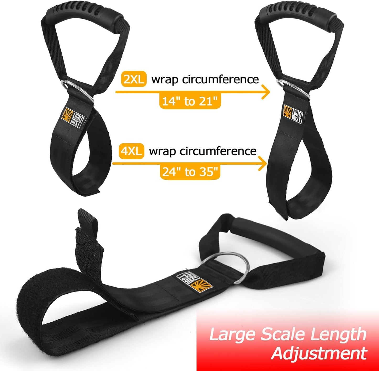 Hanging Extension Cord Straps with Handle, 4Pack 22" 35" Set with S Hooks