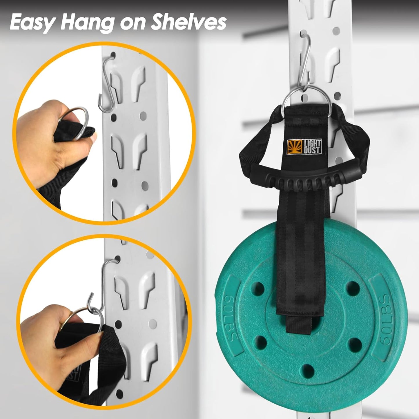 Hanging Extension Cord Straps with Handle, 4Pack 22" 35" Set with S Hooks