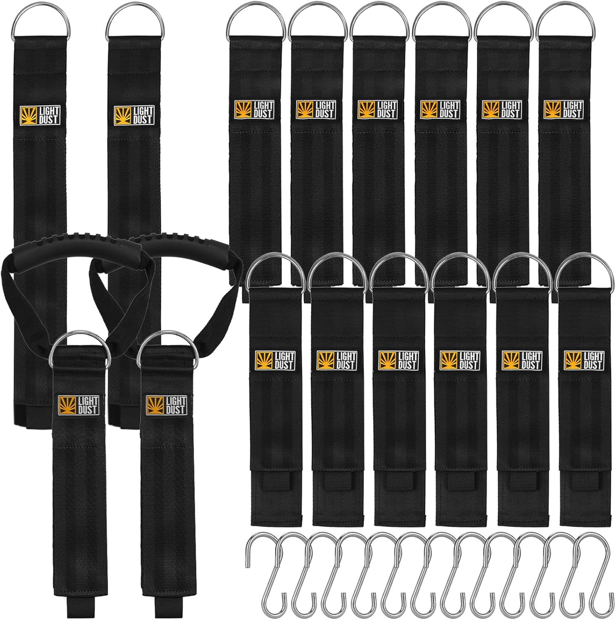 Hanging Extension Cord Straps with Handle, 4Pack 22" 35" Set with S Hooks