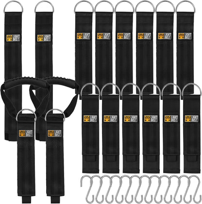 Hanging Extension Cord Straps with Handle, 4Pack 22" 35" Set with S Hooks