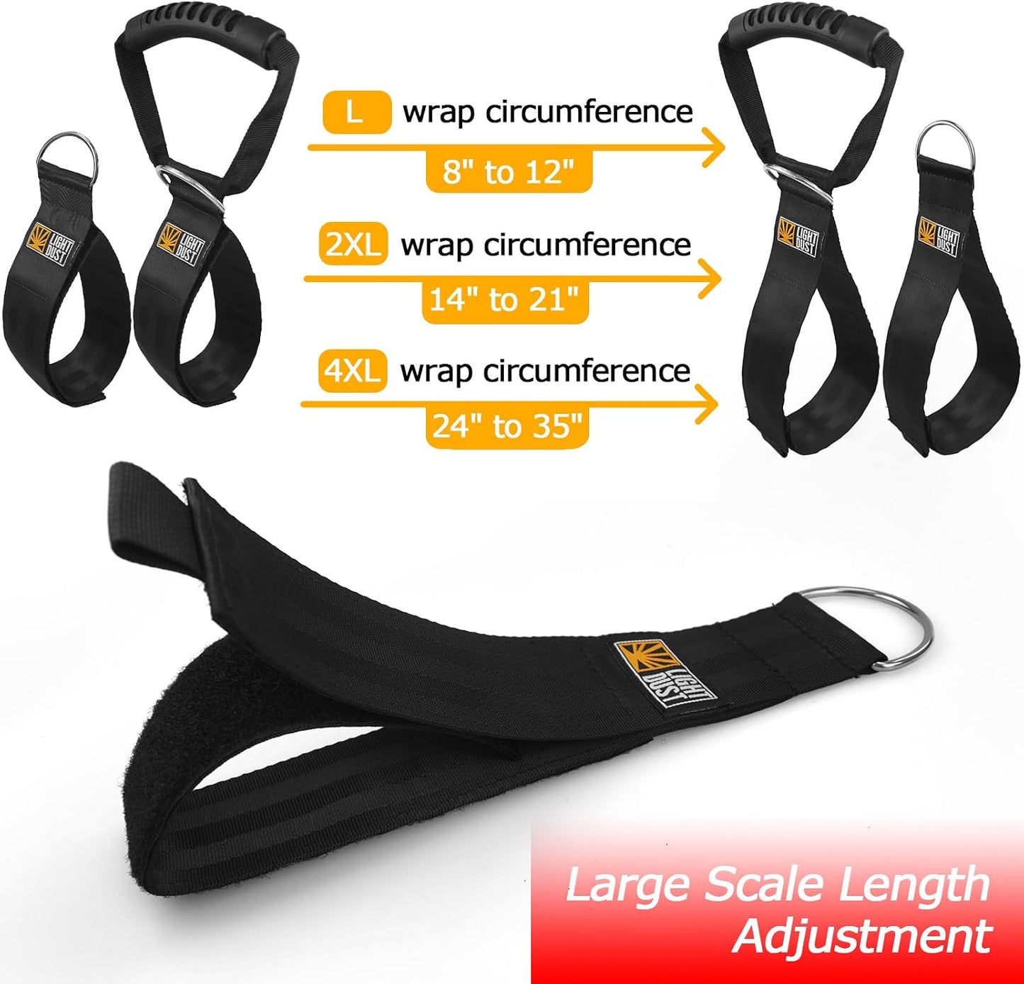 Hanging Extension Cord Straps with Handle, 4Pack 22" 35" Set with S Hooks