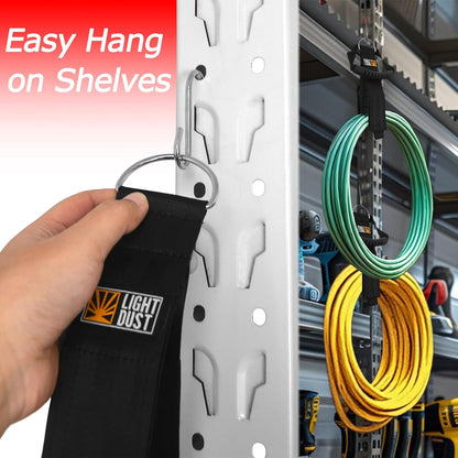 Hanging Extension Cord Straps with Handle, 4Pack 22" 35" Set with S Hooks