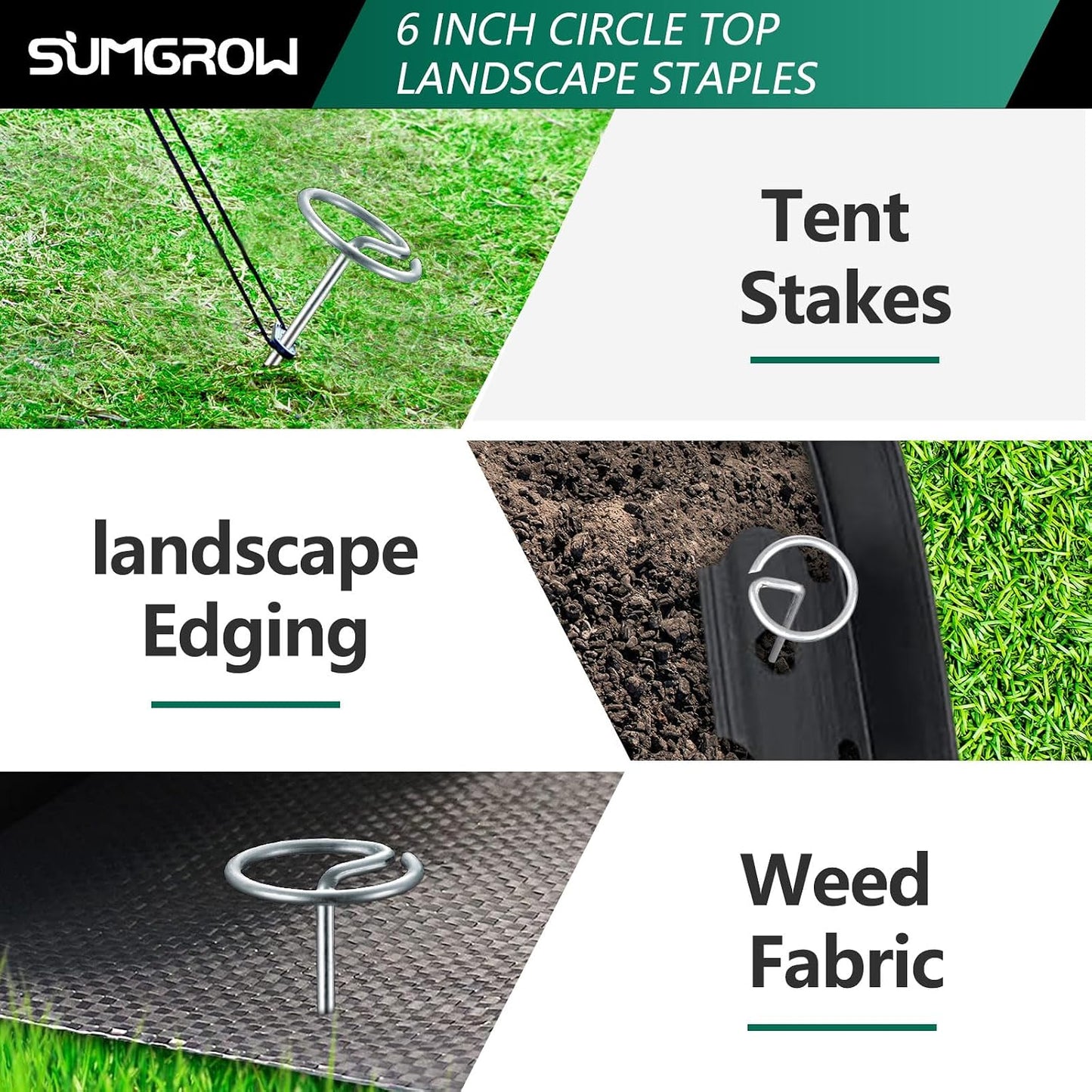 120 Pack 6-inch, Landscape Staples, Fabric Pins, Weed Barrier Stakes