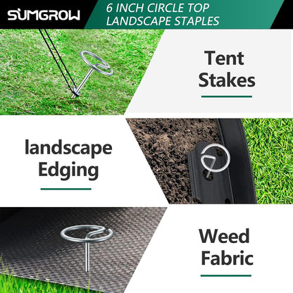 120 Pack 6-inch, Landscape Staples, Fabric Pins, Weed Barrier Stakes