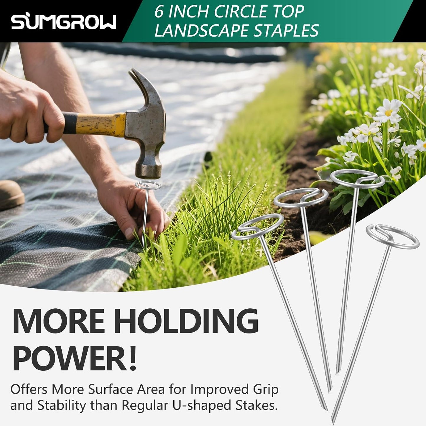120 Pack 6-inch, Landscape Staples, Fabric Pins, Weed Barrier Stakes