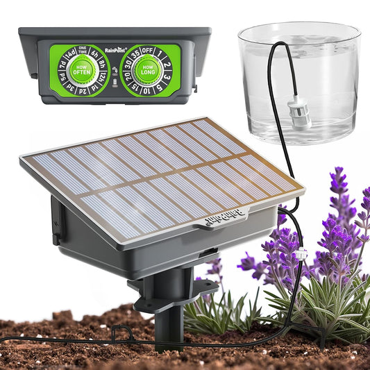 Easy-Setup Solar Drip Irrigation System Outdoor & Indoor, Automatic Plant Waterer Device Kit Beginner-Friendly Garden Raised Bed Grow Tent Water 10-15 Plants