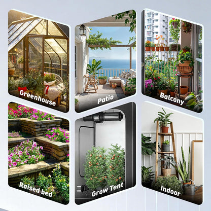Easy-Setup Solar Drip Irrigation System Outdoor & Indoor, Automatic Plant Waterer Device Kit Beginner-Friendly Garden Raised Bed Grow Tent Water 10-15 Plants
